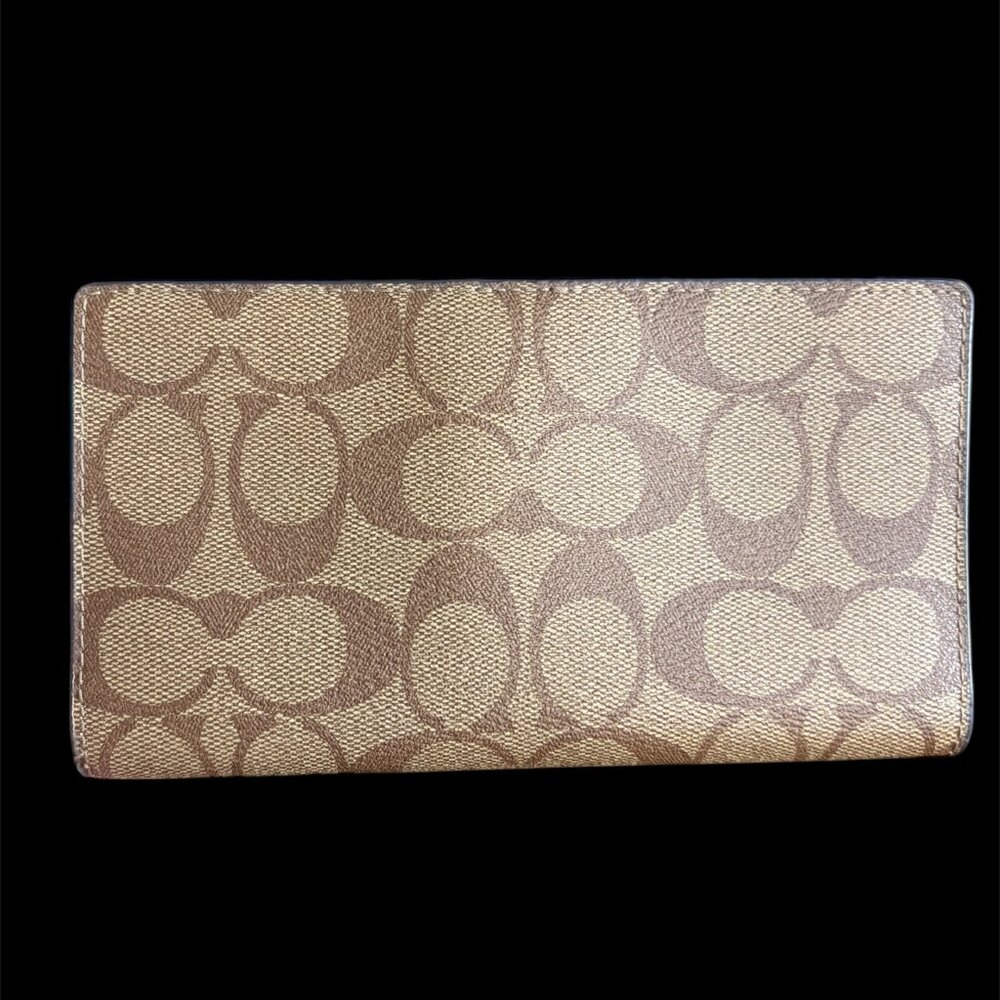 COACH CLASSIC C COATED CANVAS WALLET - DOUBLE SNAP - Picture 2 of 6